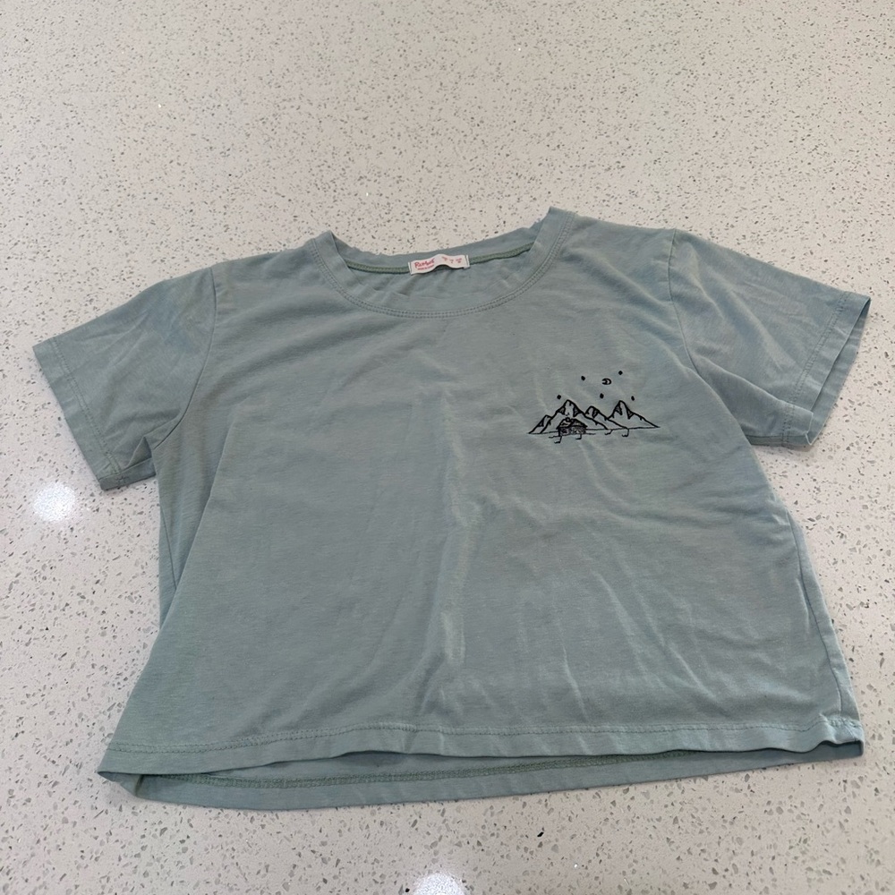 ROMWE Sage Green Casual Tee